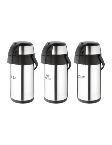 Pichet à pompe Olympia 3L TEA - Isotherme inox