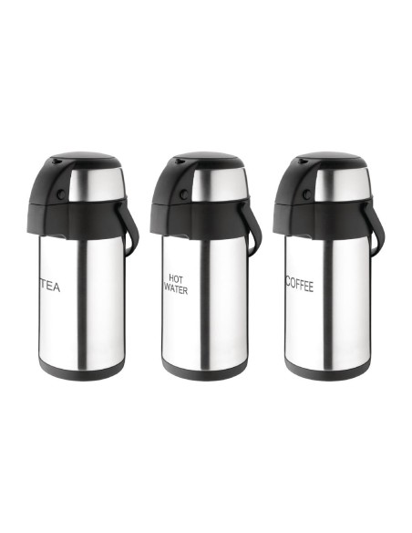 Pichet à pompe Olympia 3L TEA - Isotherme inox