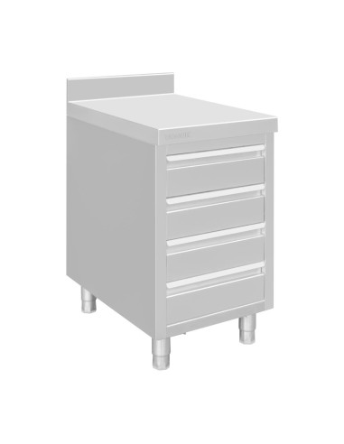 Plan de travail 4 tiroirs inox Vogue 900x500x700 mm