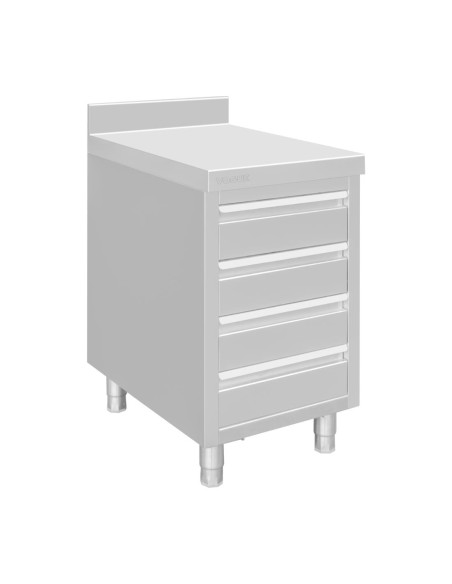 Plan de travail 4 tiroirs inox Vogue 900x500x700 mm