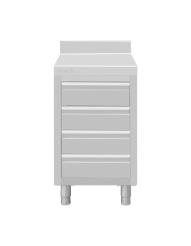 Plan de travail 4 tiroirs inox Vogue 900x500x700 mm