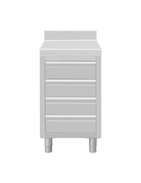 Plan de travail 4 tiroirs inox Vogue 900x500x700 mm