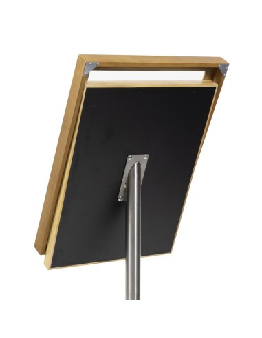 Porte-menu LED teck Securit 4xA4 avec poteau - Marron