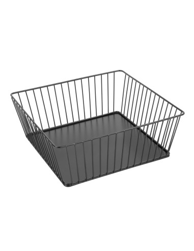 Panier métallique Olympia noir 280x280x100 mm - élégant et durable