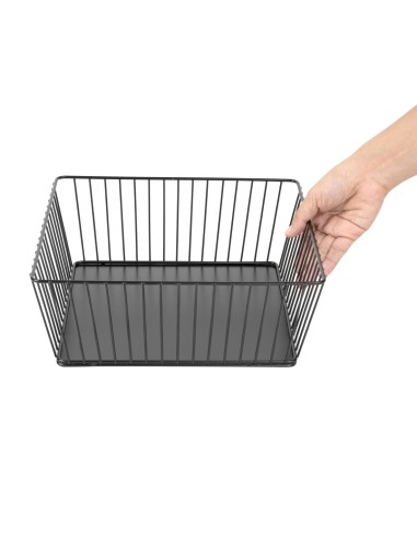Panier métallique Olympia noir 280x280x100 mm - élégant et durable