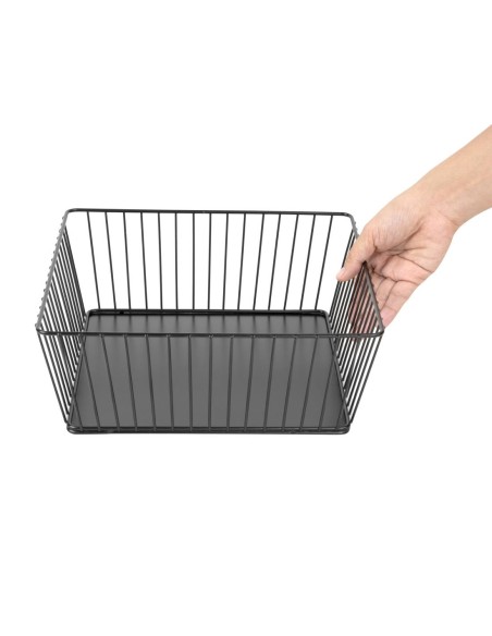 Panier métallique Olympia noir 280x280x100 mm - élégant et durable