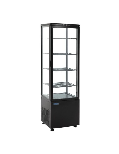 Vitrine réfrigérée Polar Série C noire 235L - 4 étagères réglables