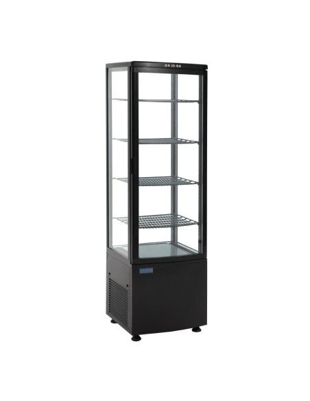 Vitrine réfrigérée Polar Série C noire 235L - 4 étagères réglables