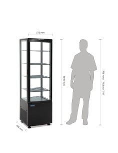 Vitrine réfrigérée Polar Série C noire 235L - 4 étagères réglables 2