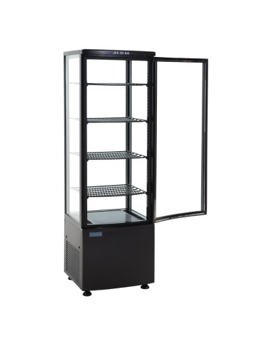 Vitrine réfrigérée Polar Série C noire 235L - 4 étagères réglables