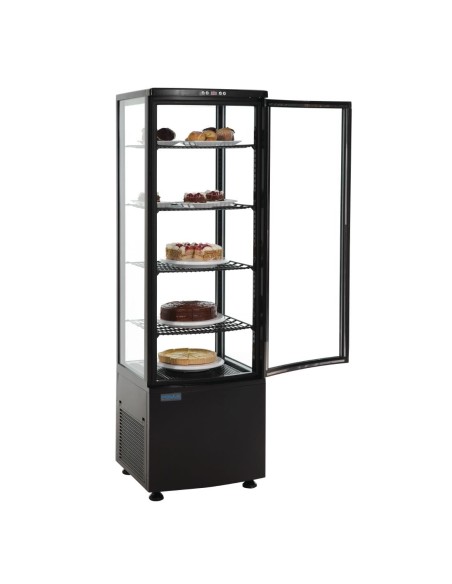 Vitrine réfrigérée Polar Série C noire 235L - 4 étagères réglables