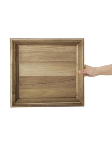 Plateau rectangulaire en acacia Olympia 380x355 mm - 5 kg