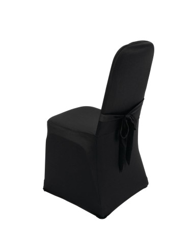 Housse de chaise de banquet Bolero noire - 100% polyester
