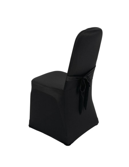 Housse de chaise de banquet Bolero noire - 100% polyester