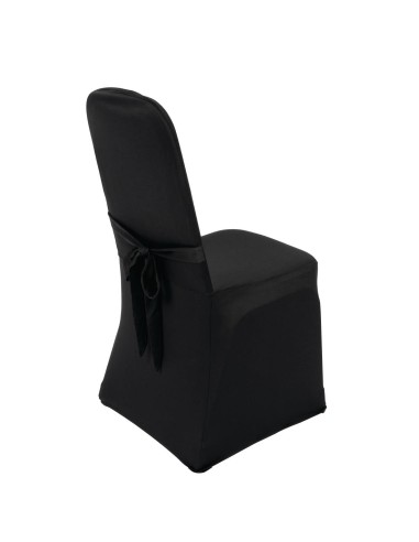Housse de chaise de banquet Bolero noire - 100% polyester