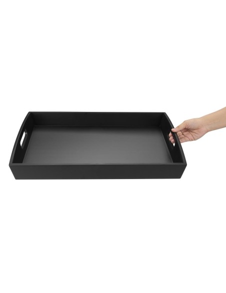 Grand plateau de service Olympia en bambou noir 510x350mm