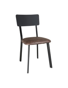 Chaises métal Bolero assise PU moka vintage - lot de 4