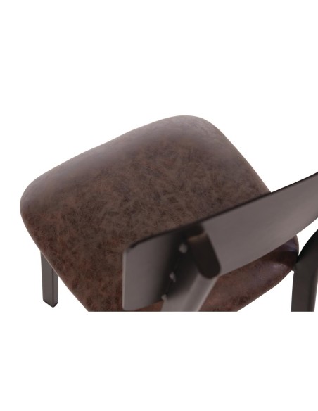 Chaises métal Bolero assise PU moka vintage - lot de 4