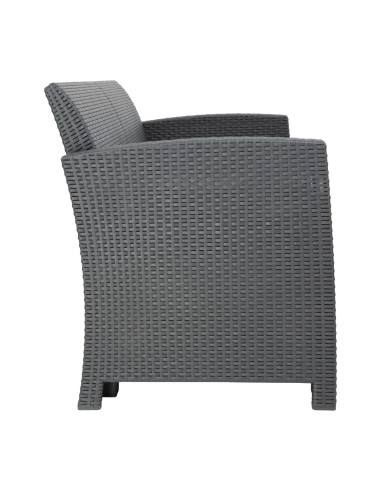 Ensemble fauteuils et table rotin PP Bolero gris - Mobilier extérieur