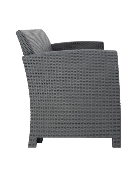 Ensemble fauteuils et table rotin PP Bolero gris - Mobilier extérieur