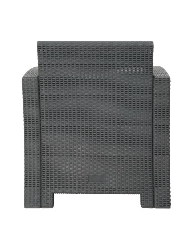 Ensemble fauteuils et table rotin PP Bolero gris - Mobilier extérieur