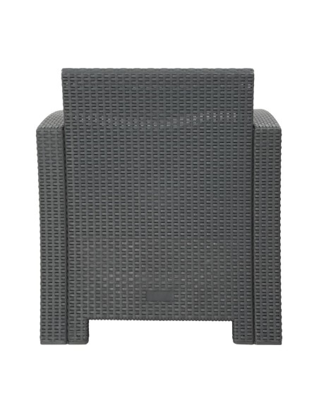 Ensemble fauteuils et table rotin PP Bolero gris - Mobilier extérieur