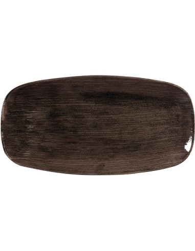 Assiettes oblongues Churchill Stonecast noir 298 mm - lot de 12