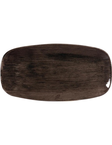 Assiettes oblongues Churchill Stonecast noir 298 mm - lot de 12