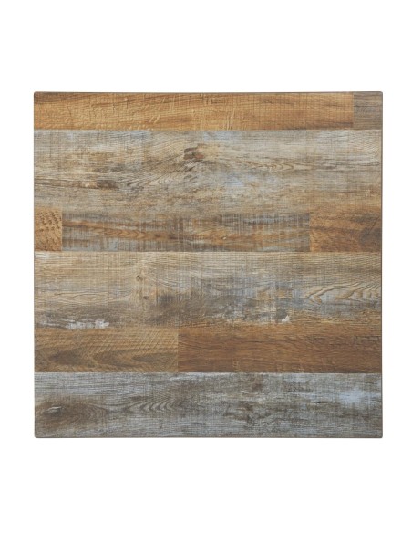 Plateau carré Bolero effet bois vieilli 60 cm - Design élégant