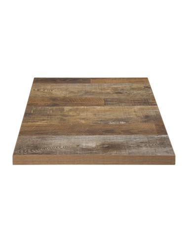 Plateau carré Bolero effet bois vieilli 60 cm - Design élégant
