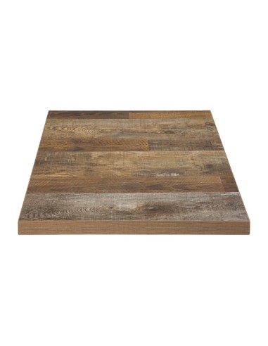 Plateau carré Bolero effet bois vieilli 70 cm - CHR