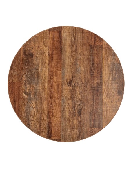 Plateau rond Bolero 60 cm effet bois vieilli