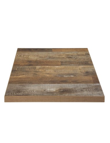 Plateau carré Bolero effet bois vieilli 70 cm - CHR