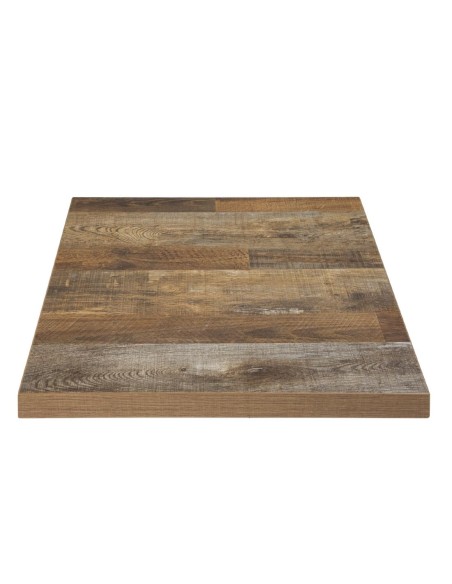 Plateau carré Bolero effet bois vieilli 70 cm - CHR