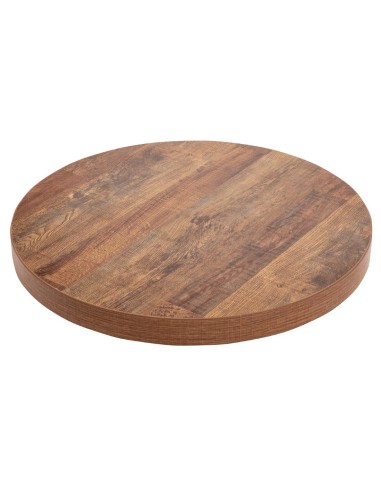 Plateau rond Bolero 60 cm effet bois vieilli