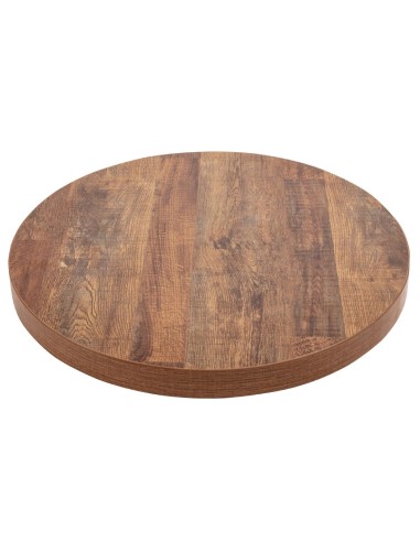 Plateau rond Bolero 60 cm effet bois vieilli