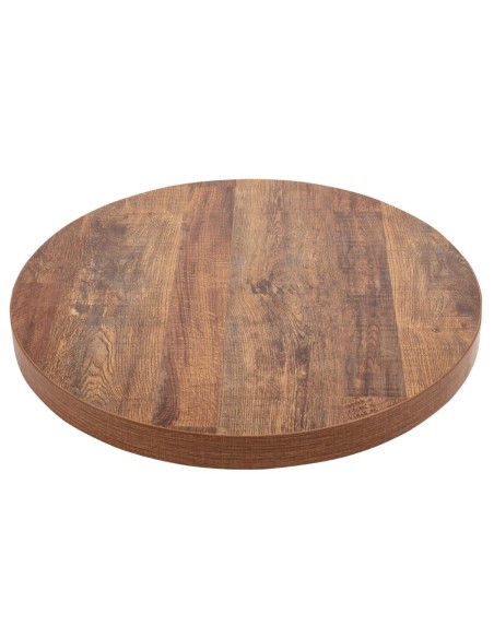 Plateau rond Bolero 60 cm effet bois vieilli