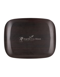 Plateau de service Roltex Wave 46x36cm bois foncé - Écologique