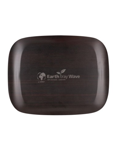 Plateau de service Roltex Wave 46x36cm bois foncé - Écologique