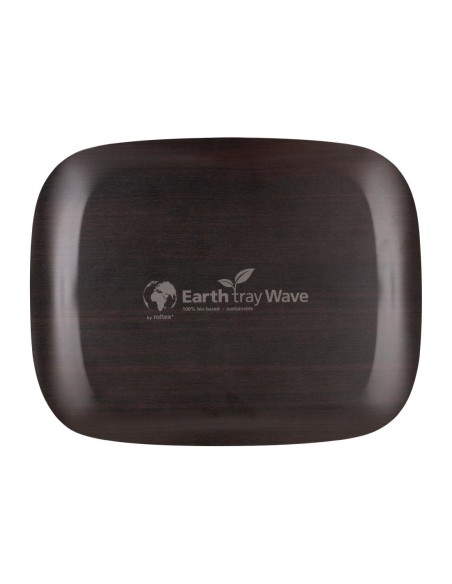 Plateau de service Roltex Wave 46x36cm bois foncé - Écologique