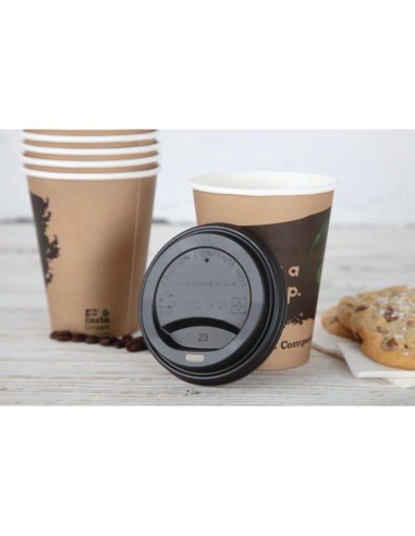 Couvercles CPLA compostables 340 ml - Lot de 1000