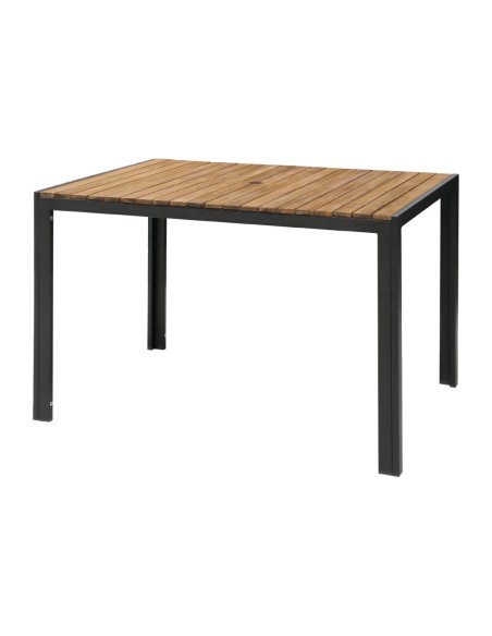 Table Bolero 120 cm en acier et acacia - Design industriel