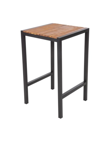Mange-debout carré Bolero 60 cm - Acier & acacia