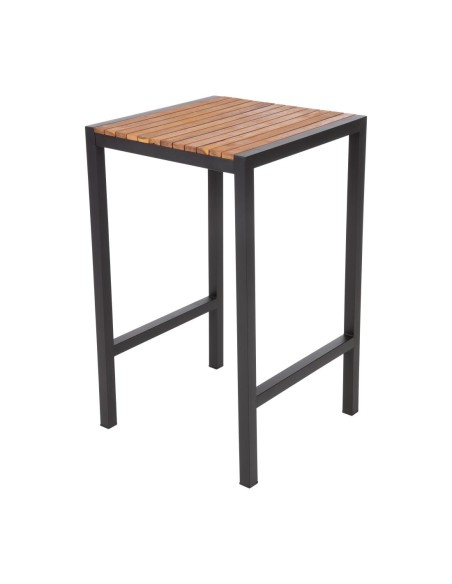 Mange-debout carré Bolero 60 cm - Acier & acacia