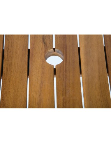 Table carrée Bolero 80 cm acier & acacia - Style industriel