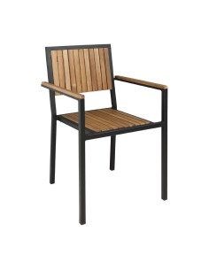 Fauteuils en acier et acacia Bolero - lot de 4