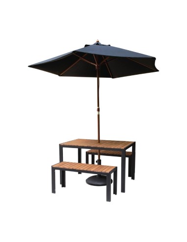 Table Bolero 120 cm en acier et acacia - Design industriel