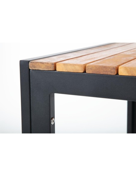 Table carrée Bolero 80 cm acier & acacia - Style industriel