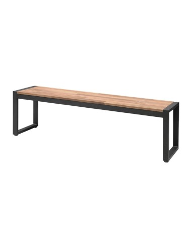 Bancs industriels acier & acacia Bolero 160 cm - lot de 2