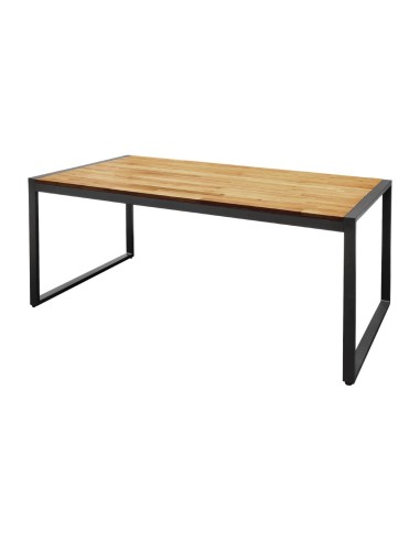 Table industrielle rectangulaire Bolero 180 cm - Acacia & acier
